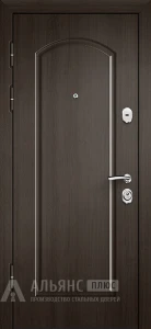 Дверь входная с плавным и бесшумным закрыванием и порошковой отделкой черного цвета полотна двери №55 внутренняя - фото