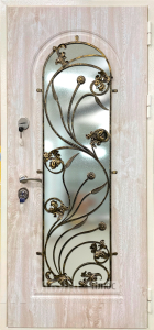 Кованая дверь в загородный дом коттедж для защиты от сквозняков и промерзания №16 внешняя - фото